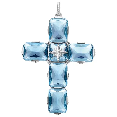 Produktbild von THOMAS SABO Anhänger "Blaues Kreuz" PE881-644-31