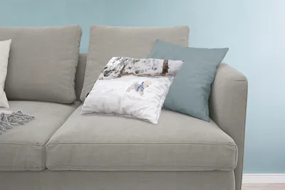 Produktbild von MuchoWow® Zierkissen Sofakissen Wohnzimmer Dekokissen 60x40 cm Malteser Hund springt in den Schnee - Kopfkissen - Polster mit Foto