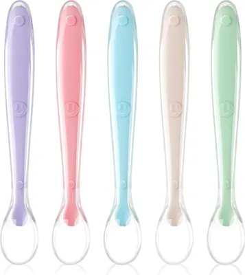Produktbild von Silikonlöffel - 5 Stück Fütterlöffel für Babys - BPA-freie weiche Starterlöffel - Mehrfarbig