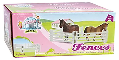 Produktbild von Kids GLOBE Holzzaun Spielzeug 1:24 weiß 6 Stück Bauernhof