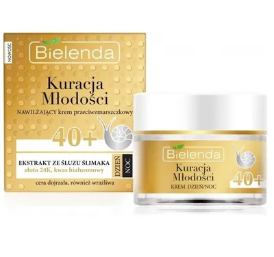 Zdjęcie produktu dla Bielenda Kuracja Młodości 40+ Krem Nawilżający Przeciwzmarszczkowy Na Dzień I Na Noc 50 Ml
