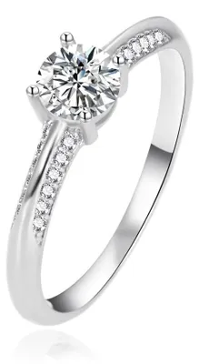 Produktbild von Silberner Verlobungsring mit Zirkonen AGT-R14W - Ringgrö ß e: 58 mm
