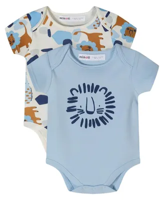 Produktbild von Minoti - Bodysuit für Baby-Jungs (2er-Pack) MN276 (Neugeborene) (Hellblau/Weiß)