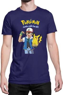 Immagine prodotto di Maglietta da uomo Japan Manga Anime Comics Pokemon 012, Man S , Bleu foncé