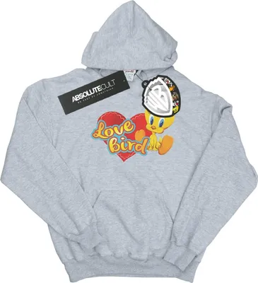 Zdjęcie produktu dla Looney Tunes – męska bluza z kapturem „Tweety Pie Valentine's Day Love Bird” BI13612 (S) (szara)