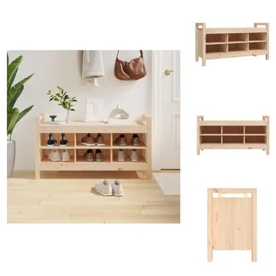 Obrázek produktu pro vidaXL Lavice do předsíně 110x40x60 cm z masivního borovicového dřeva - Komody a lavice do předsíně