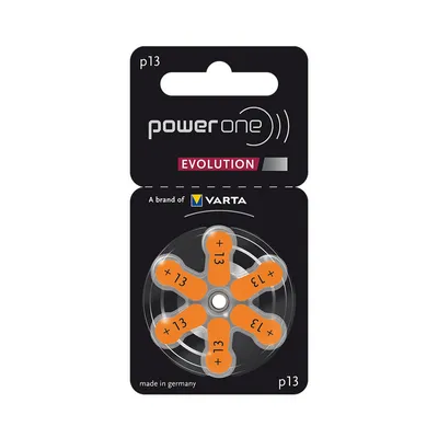 Zdjęcie produktu dla Varta Power One EVOLUTION rozmiar 13 baterie do aparatów słuchowych 1.45V pomarańczowe 6 blistrów PR48 p13