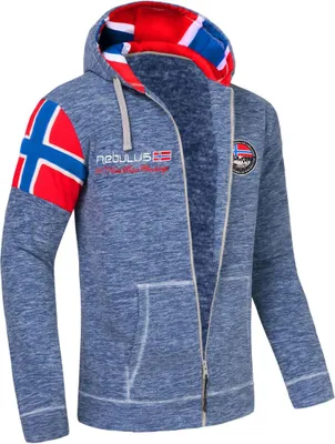 Zdjęcie produktu dla Kurtka polarowa Nebulus SEARCHER męska, ciepła kurtka polarowa, z długim zamkiem błyskawicznym, P4141 - Mężczyźni, granatowy cętkowany, M