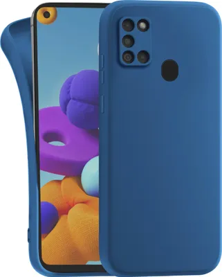 Produktbild von Hülle für Samsung Galaxy A21s - Handyhülle mit Kameraschutz Cover aus Silikon in Dunkelblau