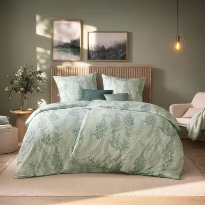 Produktbild von Estella Mako Interlock Jersey Bettwäsche Hedi salbei 135x200 cm + 80x80 cm