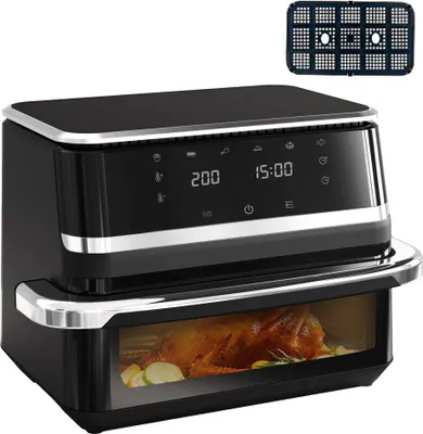 Obrázok produktu pre Fritovací hrniec s priehľadným okienkom, objem 12 litrov, 2000 W, digitálny, 6 programov, časovač, nastaviteľná teplota, nepriľnavý povrch, funkcia osvetlenia