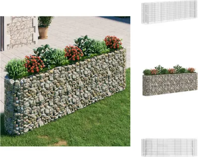 Produktbild von vidaXL Gabionen-Hochbeet Verzinktes Eisen 330x50x100 cm -  Blumentöpfe & Pflanzgefäße