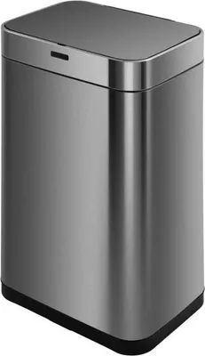 Produktbild von Automatischer Küchenmülleimer, 60 L, Gebürsteter Edelstahl mit Cerclage, Rechteckiges Design