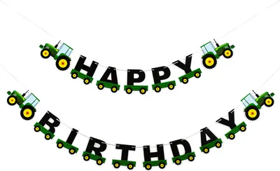 Produktbild von Oblique Unique Happy Birthday Girlande Traktor Banner für Kindergeburtstag Geburtstag Party Deko für Jungs Jungen