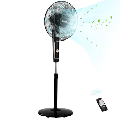 Produktbild von FCH Standventilator mit fünf Flügeln, Fernbedienung, 3 Windgeschwindigkeitsstufen und verstellbarer Höhe 65W