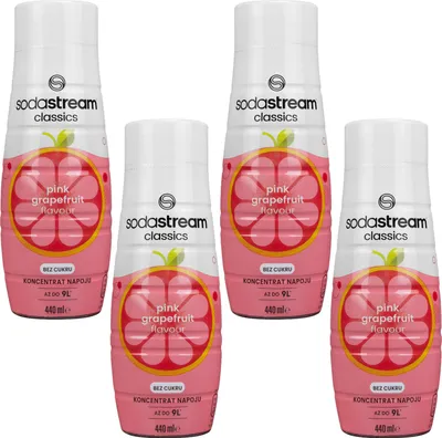 Zdjęcie produktu dla Sodastream Syrop Różowy Grejpfrut 4x440ml bez cukru z witaminami