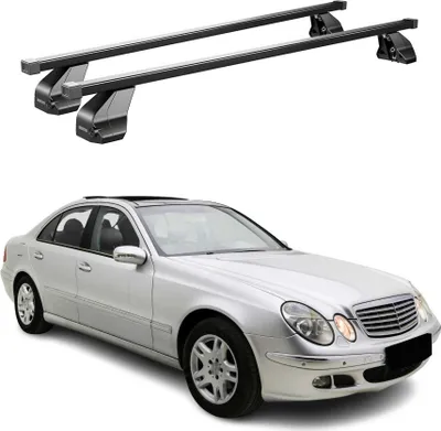 Image de Barres Transversales Menabo pour Mercedes Classe E W211 2002-2009 Noir