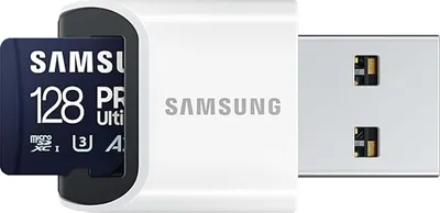 Immagine prodotto di Samsung PRO Ultimate MB-MY128SB - Flash-Speicherkarte - 128 GB - A2 / Classe video V30 / UHS-I U3 - microSDXC UHS-I - Blau (MB-MY128SB/WW)