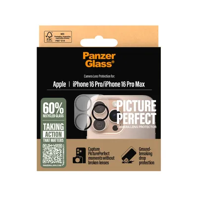 Produktbild von PanzerGlass ® PicturePerfect Kameraschutz iPhone 16 Pro | 16 Pro Max, Apple, Apple - iPhone 16 Pro, Apple - iPhone 16 Pro Max, Trockene Anwendung, Kratzresistent, Schockresistent, Transparent, 1 Stück(e)