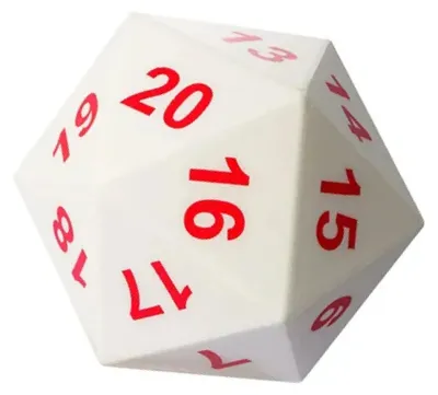 Produktbild von Lapi Toys – D20-Schaumstoffwürfel – D20 Judgement of Light – 1 Stück – Schaumstoff – Weiß