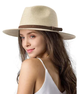 Immagine prodotto di Cappello da sole unisex con tesa larga, cappello da spiaggia per uomo e donna, protezione UV, cappello estivo regolabile, taglia L-XL, color beige