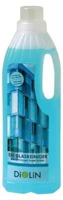 Produktbild von DiOLiN EM Glasreiniger 1 Liter Nachfüllpack Kraftvoller Bio Glas- und Flächenreiniger mit EM-Technologie