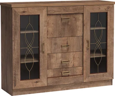 Produktbild von Sideboard mit Vitrinentüren in Lefkas Eiche, TEORA-161