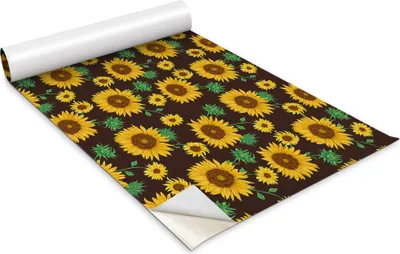 Obrázek produktu pro Samolepicí fólie na nábytek - dekorační fólie - stolní nábytek - lze stříhat na míru - žluté slunečnice - 100 x 50 cm