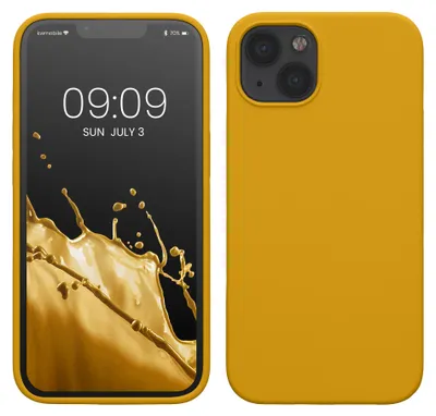 Produktbild von kwmobile Handyhülle für iPhone 13 Hülle, für iPhone 13 Case - Hülle Silikon - kabelloses Laden - Honiggelb