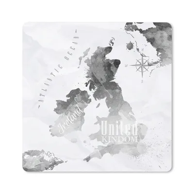 Produktbild von MuchoWow® Mauspad Mousepad Weltkarte - Aquarell - Schwarz 30x30 cm - Mousepads - Maus Mat - Pad - Mausunterlage - Gaming
