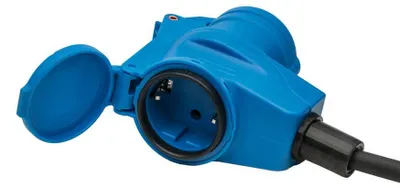 Produktbild von CEE-Adapterleitung Caravan Schuko-Stecker auf Winkelkupplung + Schutzkontakt IP44 H07BQ-F 3G2,5 16A/230V 5-50m, Länge:5m