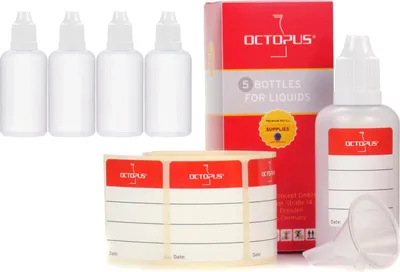 Produktbild von 5 Plastikflaschen 50 ml aus LDPE, G14, Tropfverschluss, Deckel weiss
