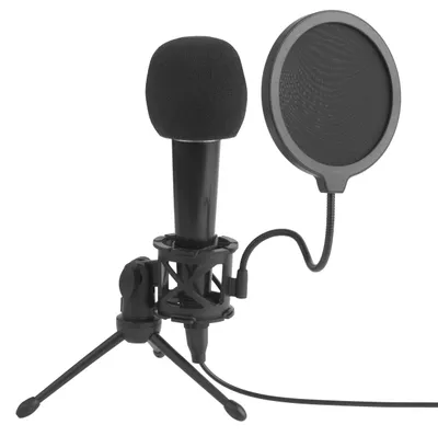 Productafbeelding van Intempo EEE726BLKSTKEU7 Tafelmicrofoon – Popfilter voor vloggen en gaming, geschikt voor