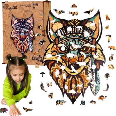 Zdjęcie produktu dla Puzzle Drewniane Układanka Leśny Lis Lisek Kolorow Pua3-00722