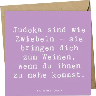 Produktbild von Mr. & Mrs. Panda doppelkarte Spruch Judo Zwiebel - Lavendeltraum - Geschenk, Disziplin, humorvoll, Lächeln ins Gesicht, Techniken, Nähe, Sportler, Teamsport, Grußkarte