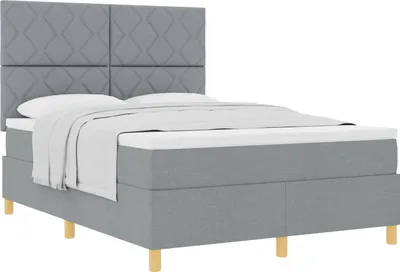 Obrázek produktu pro vidaXL Skříňová postel s matrací světle šedá 140 x 190 cm látka