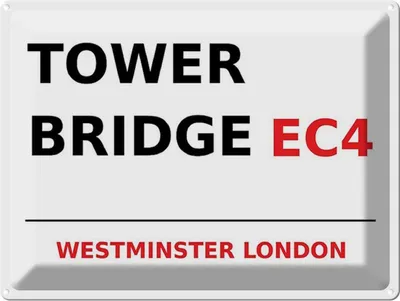 Produktbild von vianmo Blechschild 30x40 cm London Westminster Tower Bridge EC4