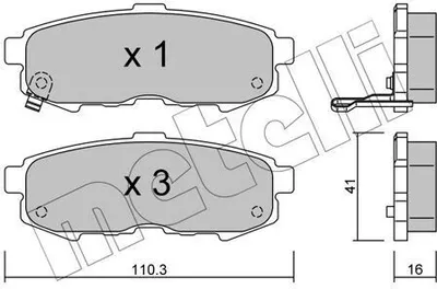 Produktbild von METELLI Bremsbeläge Satz Hinten Bremsklötze für MAZDA MPV II (LW) 22-0735-0