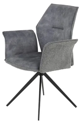 Sessel Susanne, Microfaser, Metall, Grau, 1 Stück