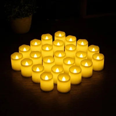 Produktbild von LED Teelichter 24 Stück warmweiß, flammenlos, batteriebetrieben, AONAT