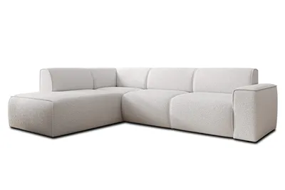 Image de AX LIVING Canapé forme L Didim Blanc - 292 cm, élégant & confortable G