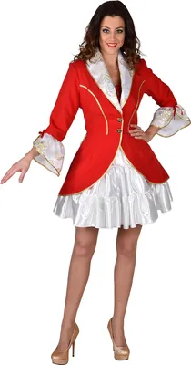 Produktbild von M219176-7-M rot-weiß Damen Burlesque Frack Zirkus Jacke Gr.M=40
