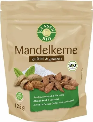 Produktbild von Clasen  Mandelkerne geröstet gesalzen -  - 125g x 8  - 8er Pack VPE
