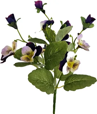 Produktbild von artplants.de Künstliche Stiefmütterchen BAHNY auf Steckstab, violett-weiß, 22cm - Deko Veilchen