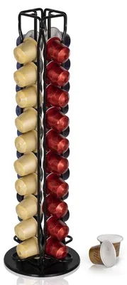 Kapselhalter für 40 Nespresso-Kapseln, drehbar, schwarz