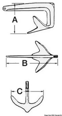 Produktbild von Osculati Bootsanker im Trefoil-Design, 20 kg