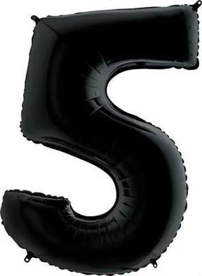 Obrázek produktu pro Nafukovací balónek číslo 5 černý 102cm extra velký