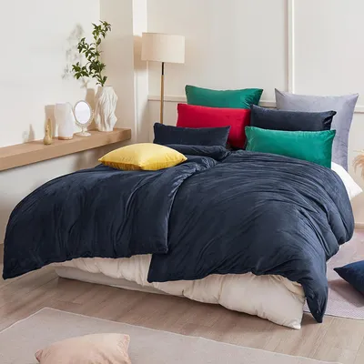 Imagen del producto de TRANKIELO® - Juego de ropa de cama de franela, 135 x 200 cm - Funda de edredón de forro polar suave y cálida + 2 fundas de almohada de 80 x 80 cm