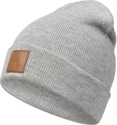 Produktbild von Occulto Leatherpatch Winter Mütze Beanie (Brown Label) Grey