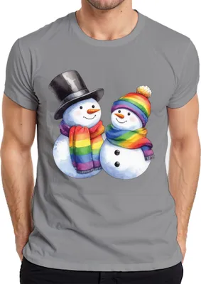 Produktbild von LGBTQ+ Schneemänner - Weihnachten Weihnachtsgeschenk Christmas Herren T-Shirt, Grau, L